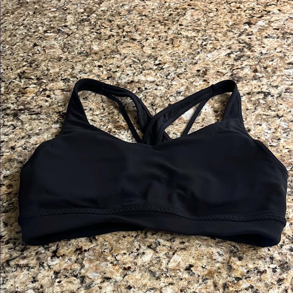 Athleta Black Sports Bra Racerback Design